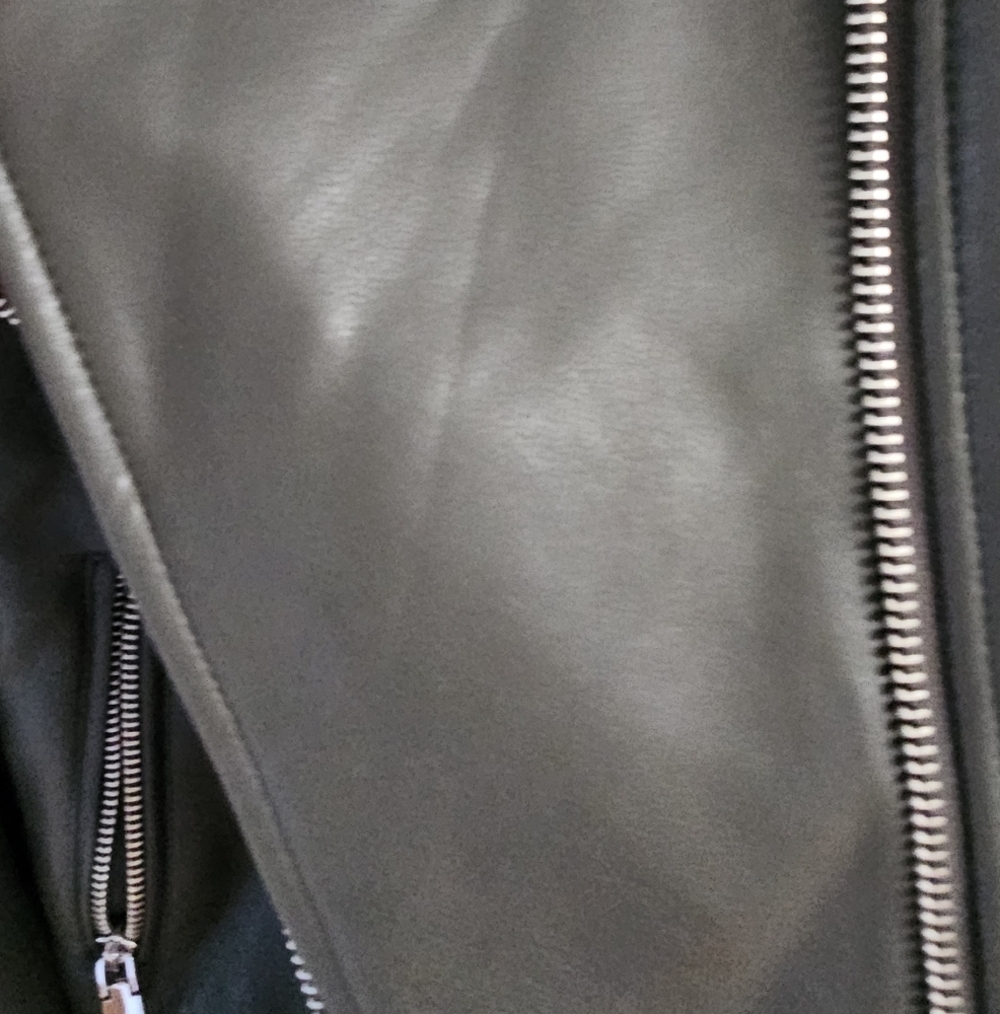 Rebecca MIinkoff Jacket Women's Small Olive Vegan Leather Biker - Picture 3 of 10